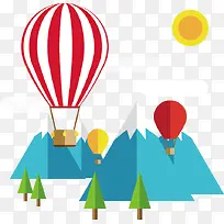 热气球远山素材-空若网 热气球远山素材-空若网