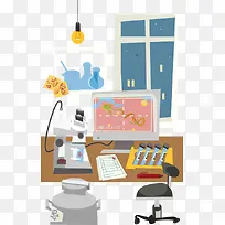 办公桌电脑键盘电脑椅国外创意素-空若网 办公桌电脑键盘电脑椅国外创意素-空若网