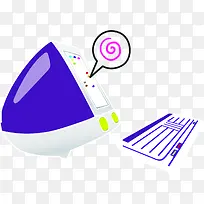 手绘卡通电脑显示器键盘-空若网 手绘卡通电脑显示器键盘-空若网