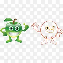 苹果卡通PNG矢量元素-空若网 苹果卡通PNG矢量元素-空若网