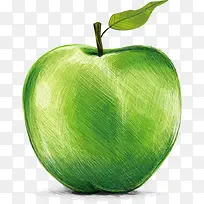 矢量手绘青苹果-空若网 矢量手绘青苹果-空若网