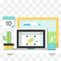 矢量办工桌-空若网 矢量办工桌-空若网