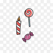 糖果蜡烛卡通矢量素材-空若网 糖果蜡烛卡通矢量素材-空若网