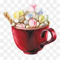 手绘杯子中的糖果-空若网 手绘杯子中的糖果-空若网