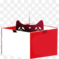 红色可爱纸盒天猫-空若网 红色可爱纸盒天猫-空若网