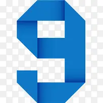 蓝色折纸效果数字8-空若网 蓝色折纸效果数字8-空若网