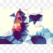 蓝折色三角形立体壁纸-空若网 蓝折色三角形立体壁纸-空若网