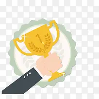 矢量手和奖杯-空若网 矢量手和奖杯-空若网