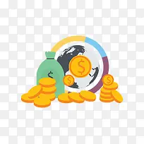 矢量插画金币-空若网 矢量插画金币-空若网