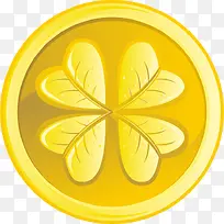矢量金色幸运草金币-空若网 矢量金色幸运草金币-空若网