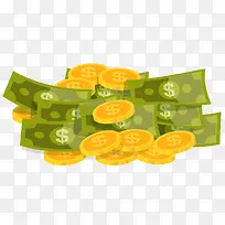 矢量钞票金币素材-空若网 矢量钞票金币素材-空若网