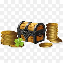 金币矢量宝箱素材-空若网 金币矢量宝箱素材-空若网