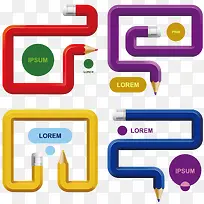 彩色卡通铅笔-空若网 彩色卡通铅笔-空若网