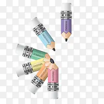 彩色卡通铅笔画笔-空若网 彩色卡通铅笔画笔-空若网