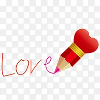 书写爱心的铅笔-空若网 书写爱心的铅笔-空若网