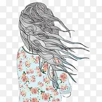 长发插画-空若网 长发插画-空若网