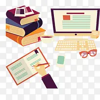 矢量手绘电脑-空若网 矢量手绘电脑-空若网