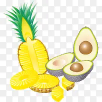 菠萝木瓜PNG矢量素材-空若网 菠萝木瓜PNG矢量素材-空若网