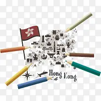 铅笔扁平化素材-空若网 铅笔扁平化素材-空若网