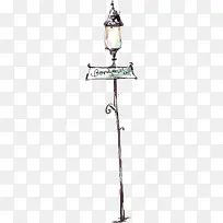 卡通手绘线稿路灯-空若网 卡通手绘线稿路灯-空若网