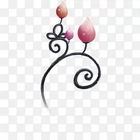 卡通手绘粉红路灯-空若网 卡通手绘粉红路灯-空若网