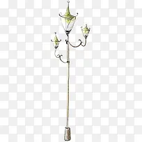 手绘路灯艺术插画-空若网 手绘路灯艺术插画-空若网