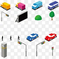 城市车辆及路灯行道树-空若网 城市车辆及路灯行道树-空若网