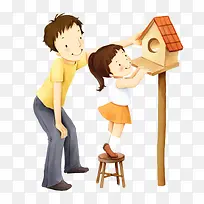 卡通父亲女儿-空若网 卡通父亲女儿-空若网