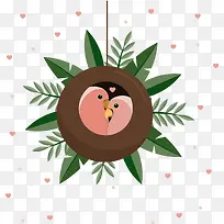 矢量爱情鸟插画-空若网 矢量爱情鸟插画-空若网