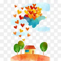 卡通鸟爱心素材-空若网 卡通鸟爱心素材-空若网