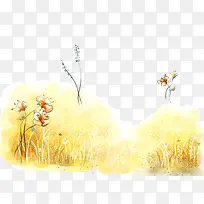 卡通手绘秋季草丛-空若网 卡通手绘秋季草丛-空若网