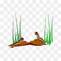 卡通草丛里的毛毛虫-空若网 卡通草丛里的毛毛虫-空若网