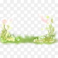 手绘彩色草丛花朵-空若网 手绘彩色草丛花朵-空若网