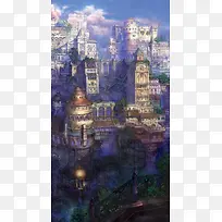 手绘梦幻城堡插画-空若网 手绘梦幻城堡插画-空若网