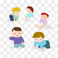 卡通儿童矢量素材-空若网 卡通儿童矢量素材-空若网