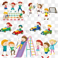 卡通儿童玩耍插画-空若网 卡通儿童玩耍插画-空若网