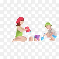 矢量扁平化卡通玩耍儿童素材-空若网 矢量扁平化卡通玩耍儿童素材-空若网