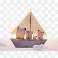 帆船上的小熊-空若网 帆船上的小熊-空若网