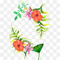 水彩花丛边框-空若网 水彩花丛边框-空若网