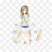 手绘小女孩-空若网 手绘小女孩-空若网