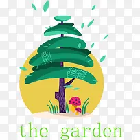 树木卡通插画矢量-空若网 树木卡通插画矢量-空若网