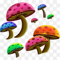 卡通彩色蘑菇矢量图-空若网 卡通彩色蘑菇矢量图-空若网