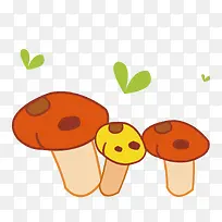 矢量卡通红色蘑菇装饰-空若网 矢量卡通红色蘑菇装饰-空若网