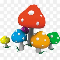 彩色卡通蘑菇-空若网 彩色卡通蘑菇-空若网
