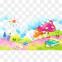 手绘卡通背景-空若网 手绘卡通背景-空若网