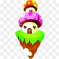 手绘爱心蘑菇屋创意-空若网 手绘爱心蘑菇屋创意-空若网