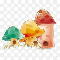 可爱手绘卡通蘑菇房-空若网 可爱手绘卡通蘑菇房-空若网