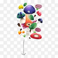 手绘卡通彩色蘑菇-空若网 手绘卡通彩色蘑菇-空若网