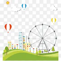 城市绿草摩天轮-空若网 城市绿草摩天轮-空若网