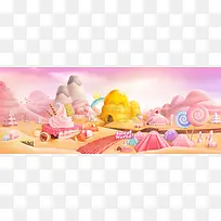 手绘粉色可爱游乐园-空若网 手绘粉色可爱游乐园-空若网